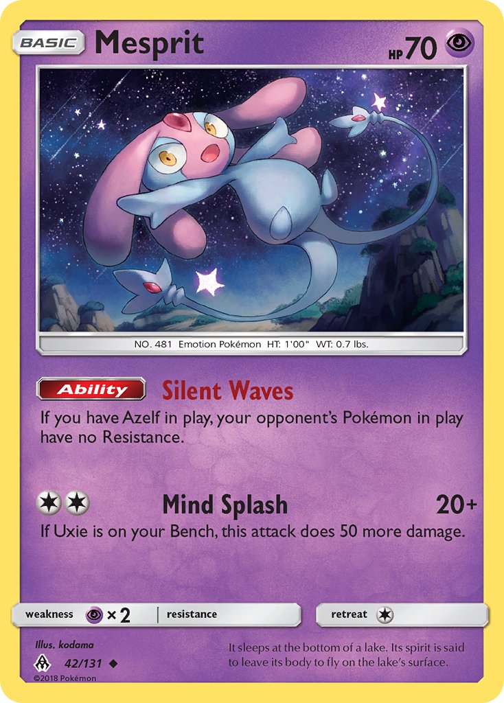 Forbidden Light Mesprit Pokémon card