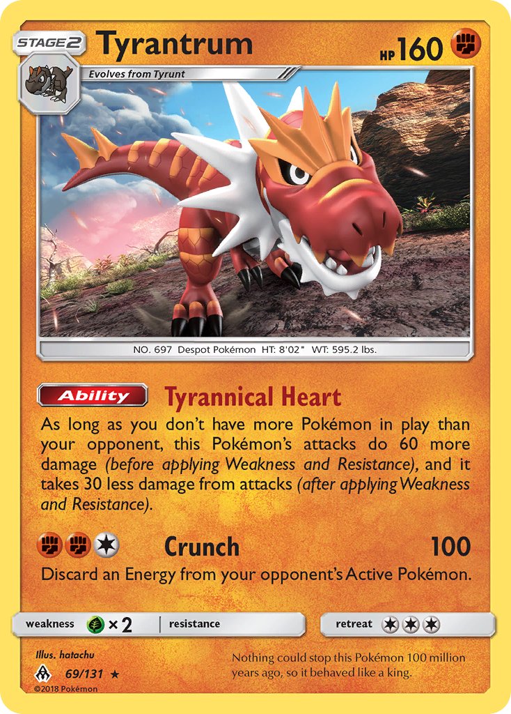 Forbidden Light Tyrantrum Pokémon card