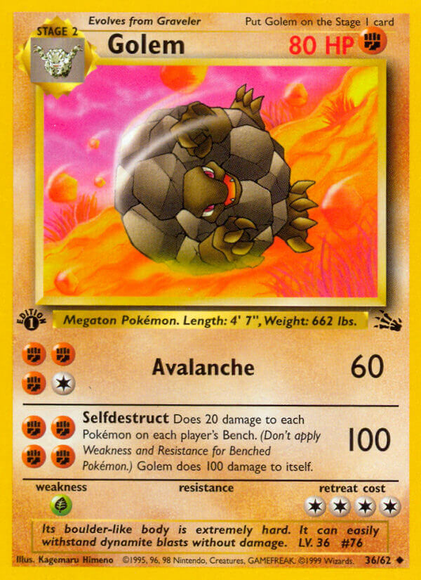 Fossil Golem Pokémon card
