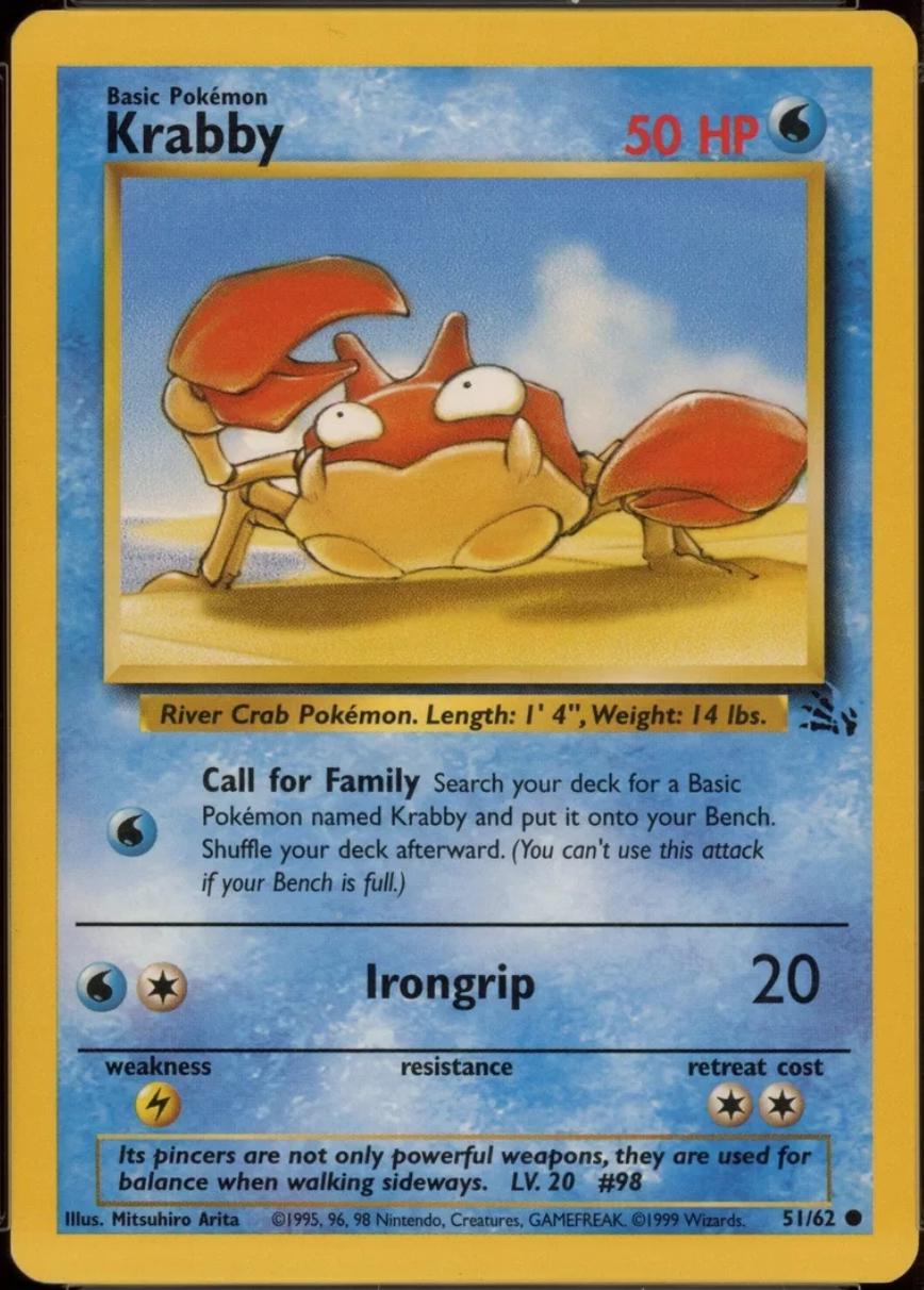 Fossil Krabby [Error] Pokémon card