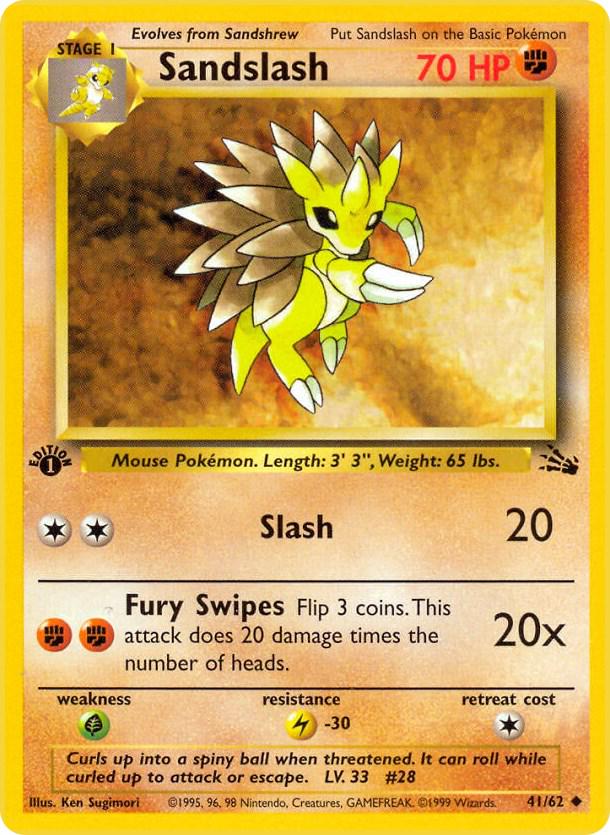 Fossil [1st-Edition] Sandslash [1st-Edition] Pokémon card