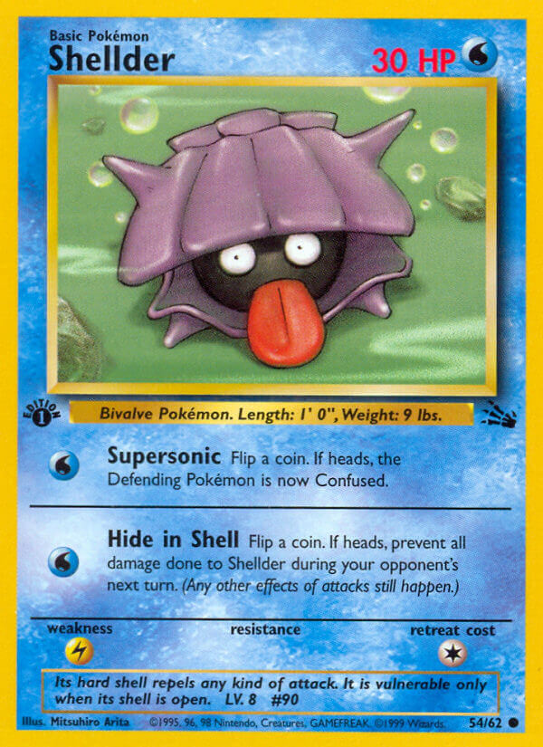 Fossil Shellder Pokémon card