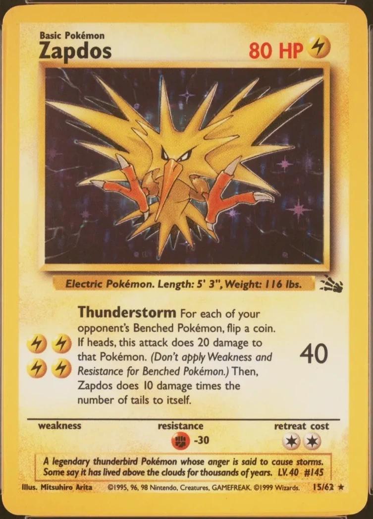 Fossil Zapdos [Corrected] Pokémon card