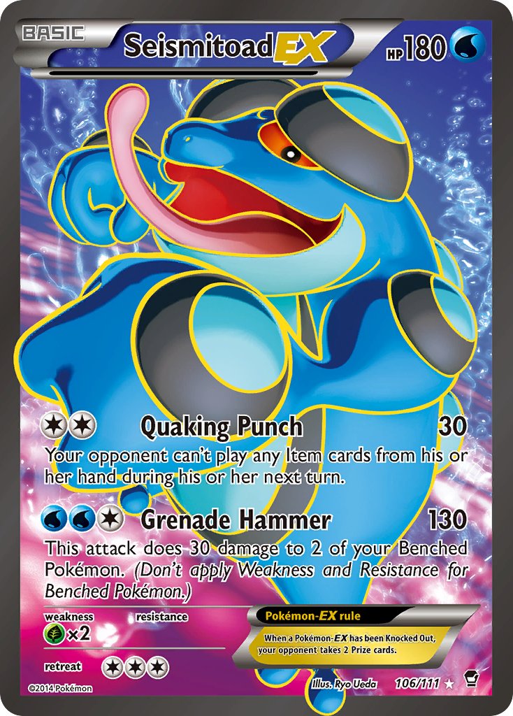 Furious Fists Seismitoad EX Pokémon card