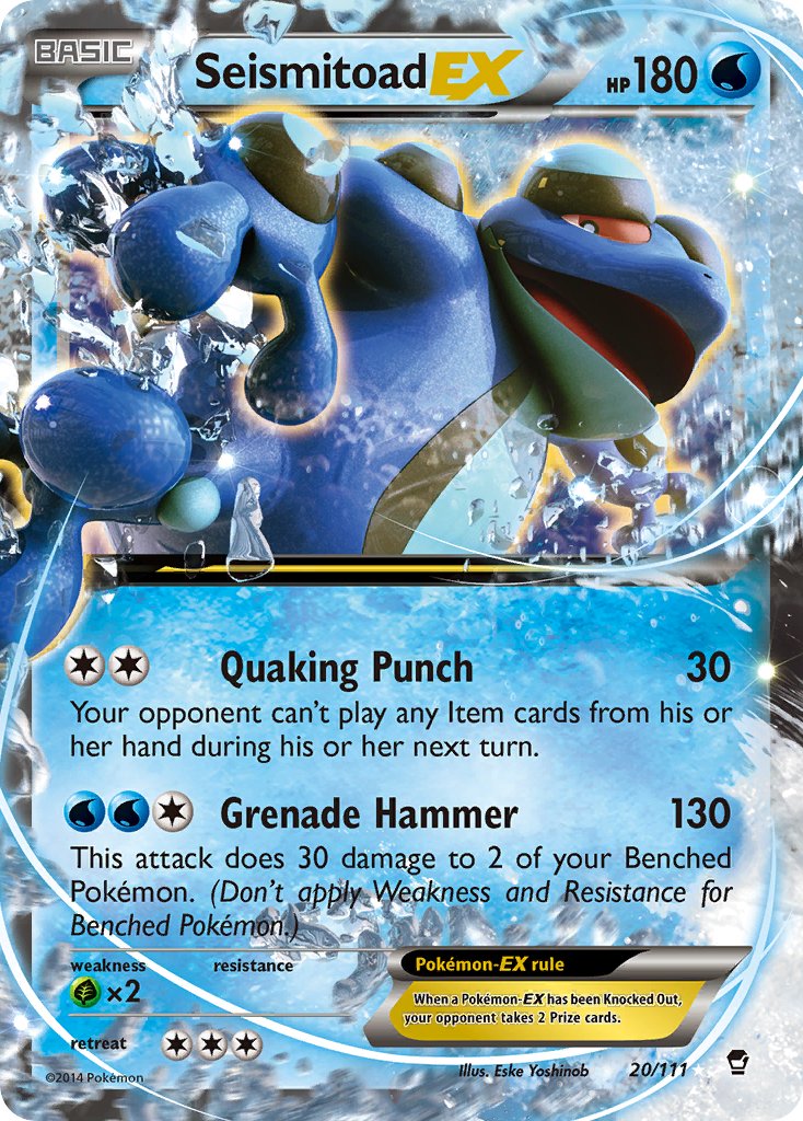 Furious Fists Seismitoad EX Pokémon card