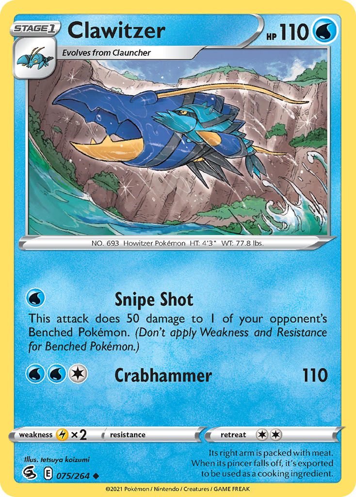 Fusion Strike Clawitzer Pokémon card