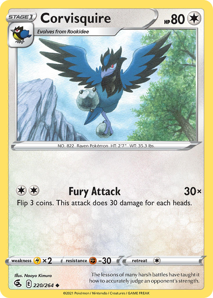 Fusion Strike Corvisquire Pokémon card