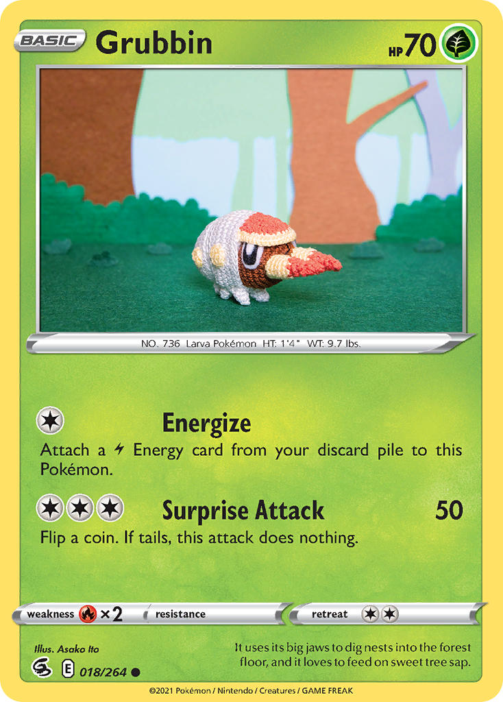 Fusion Strike Grubbin Pokémon card