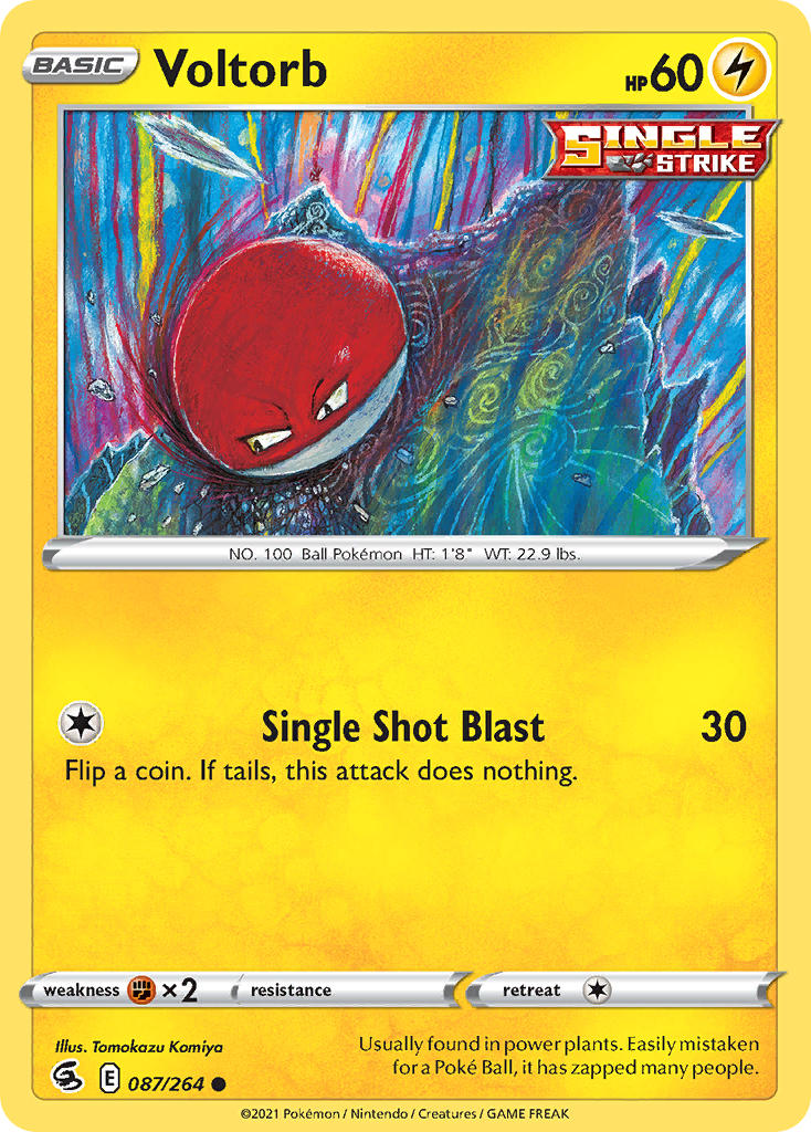 Fusion Strike Voltorb Pokémon card