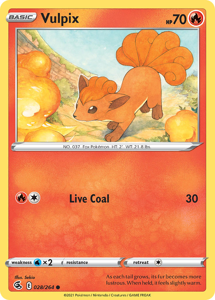 Fusion Strike Vulpix Pokémon card