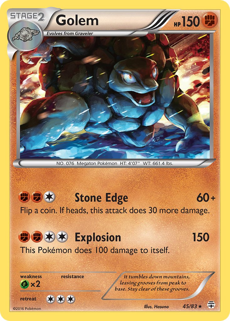 Generations Golem Pokémon card