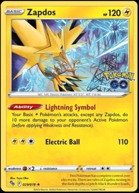 Go Zapdos [Holo] Pokémon card