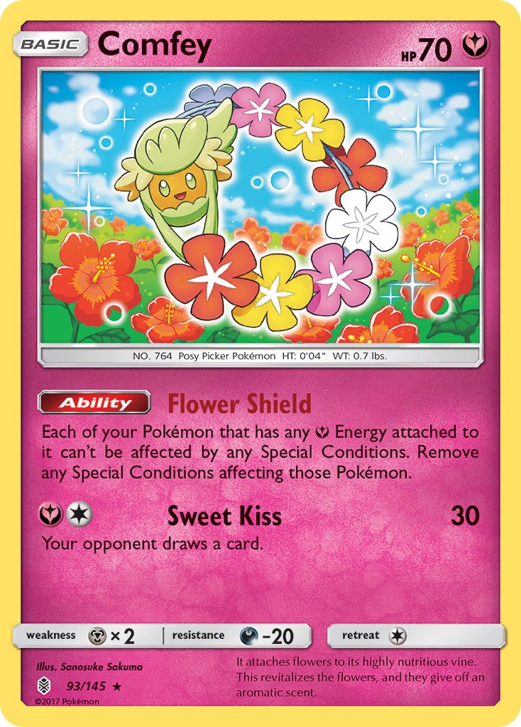 Guardians Rising Comfey Pokémon card