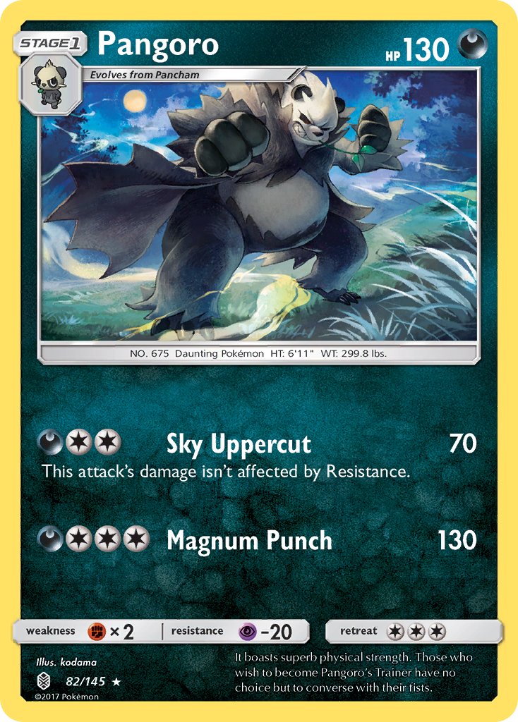 Guardians Rising Pangoro Pokémon card
