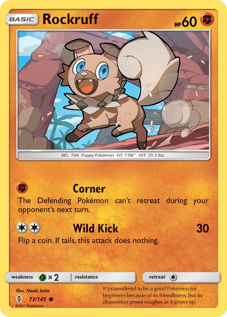 Guardians Rising Rockruff Pokémon card