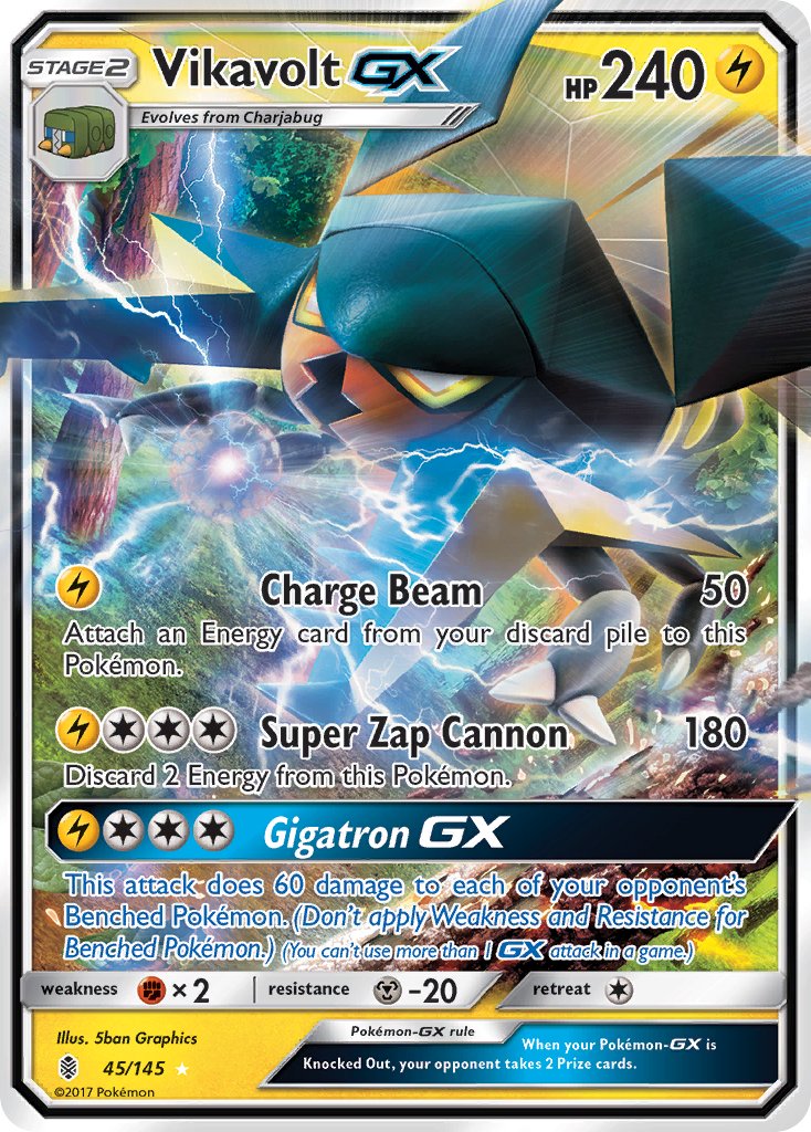 Guardians Rising Vikavolt GX Pokémon card