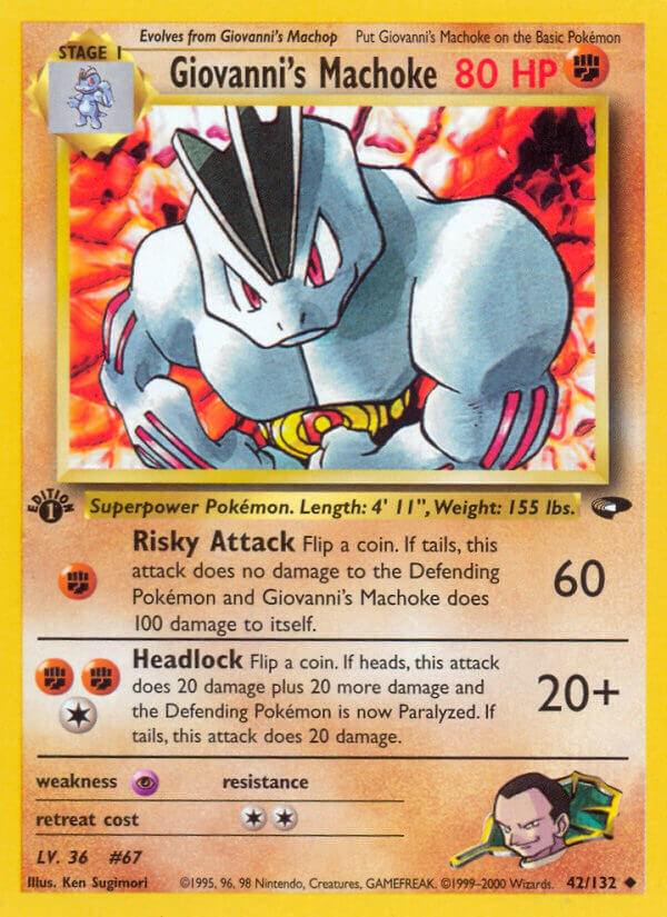 Gym Challenge [1st-Edition] Giovanni's Machoke [1st-Edition] Pokémon card