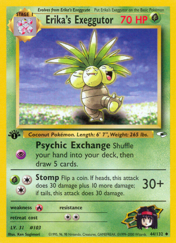 Gym Heroes Erika's Exeggutor Pokémon card