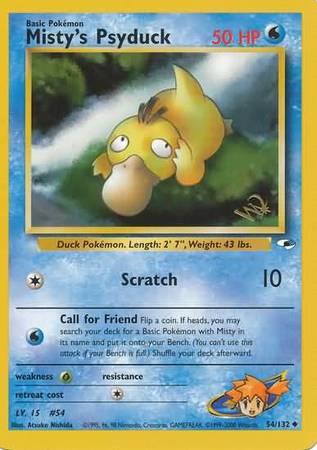 Gym Heroes Misty's Psyduck [W-Stamp] Pokémon card