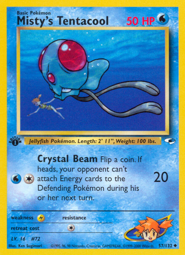 Gym Heroes Misty's Tentacool Pokémon card