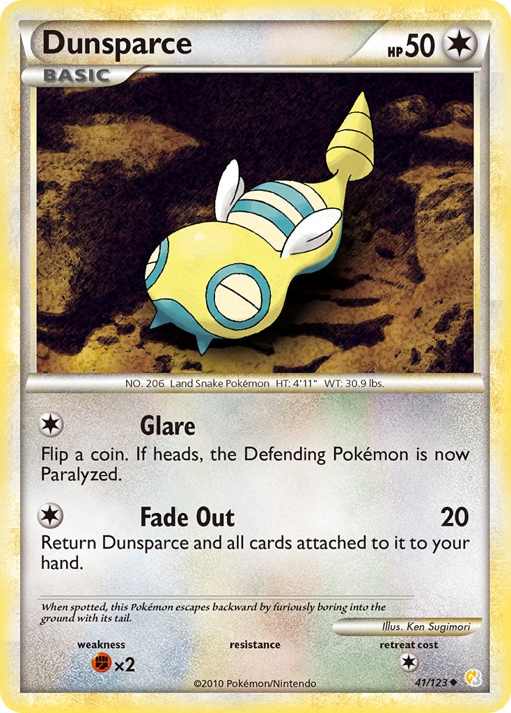 HeartGold & SoulSilver Dunsparce Pokémon card