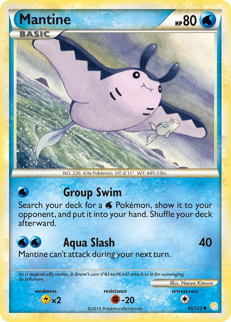 HeartGold & SoulSilver Mantine Pokémon card