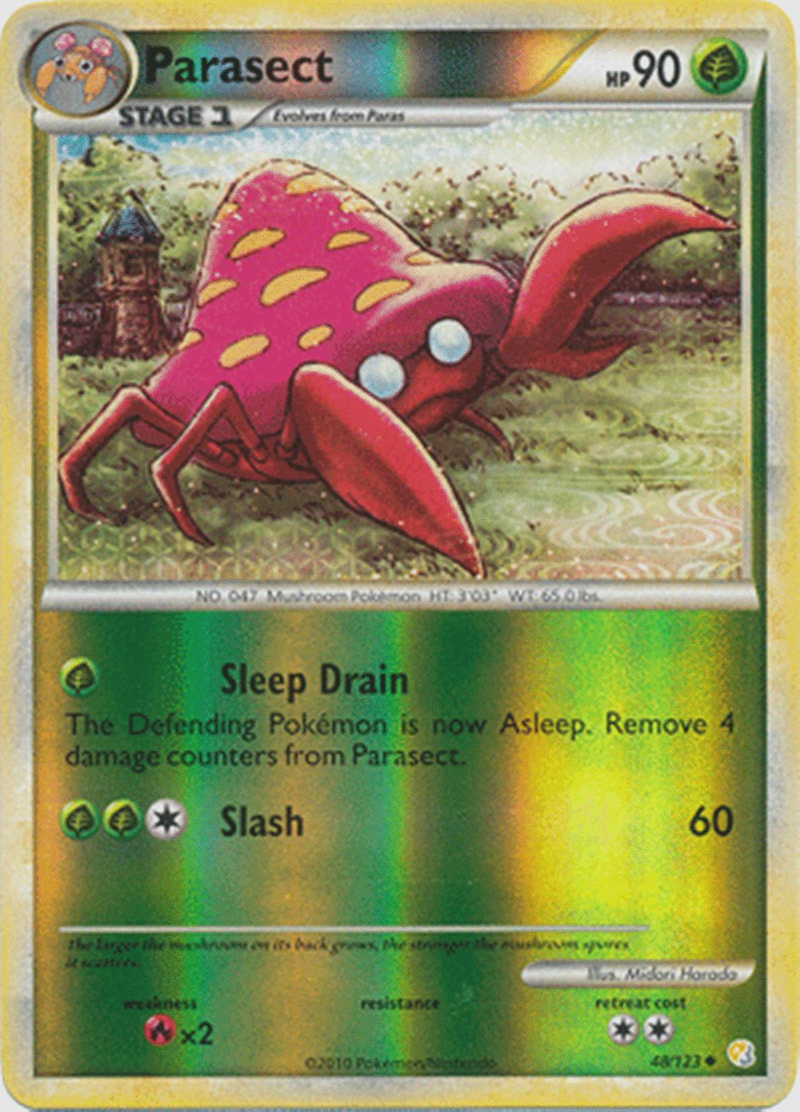 HeartGold & SoulSilver Parasect [Reverse Holo] Pokémon card
