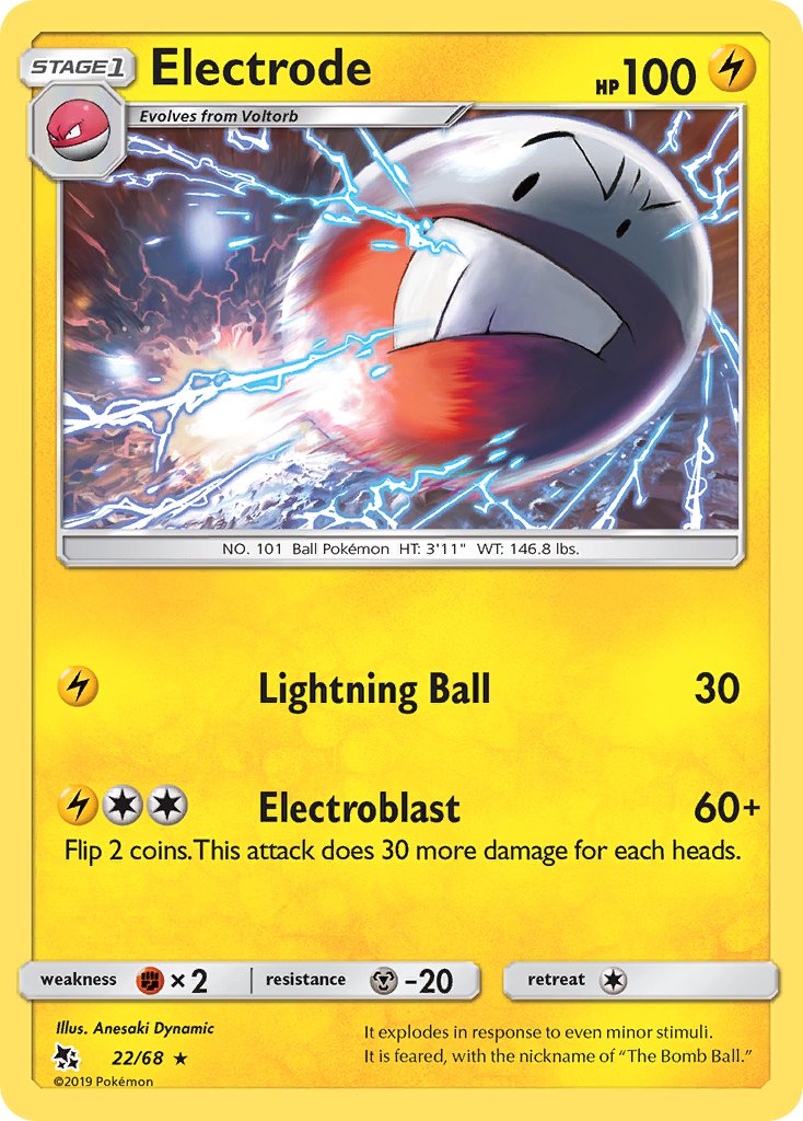 Hidden Fates Electrode Pokémon card