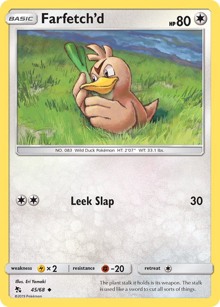 Hidden Fates Farfetch'd Pokémon card