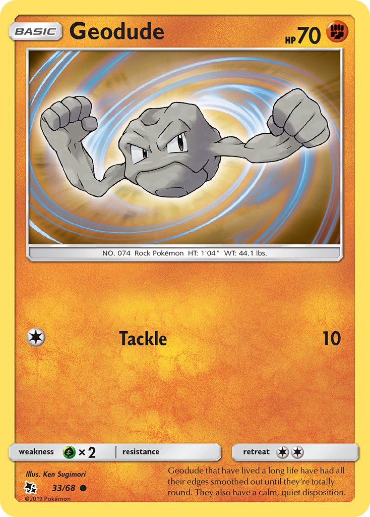 Hidden Fates Geodude Pokémon card