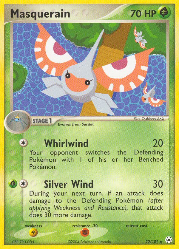 Hidden Legends Masquerain Pokémon card