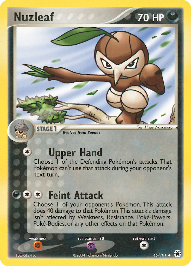 Hidden Legends Nuzleaf Pokémon card