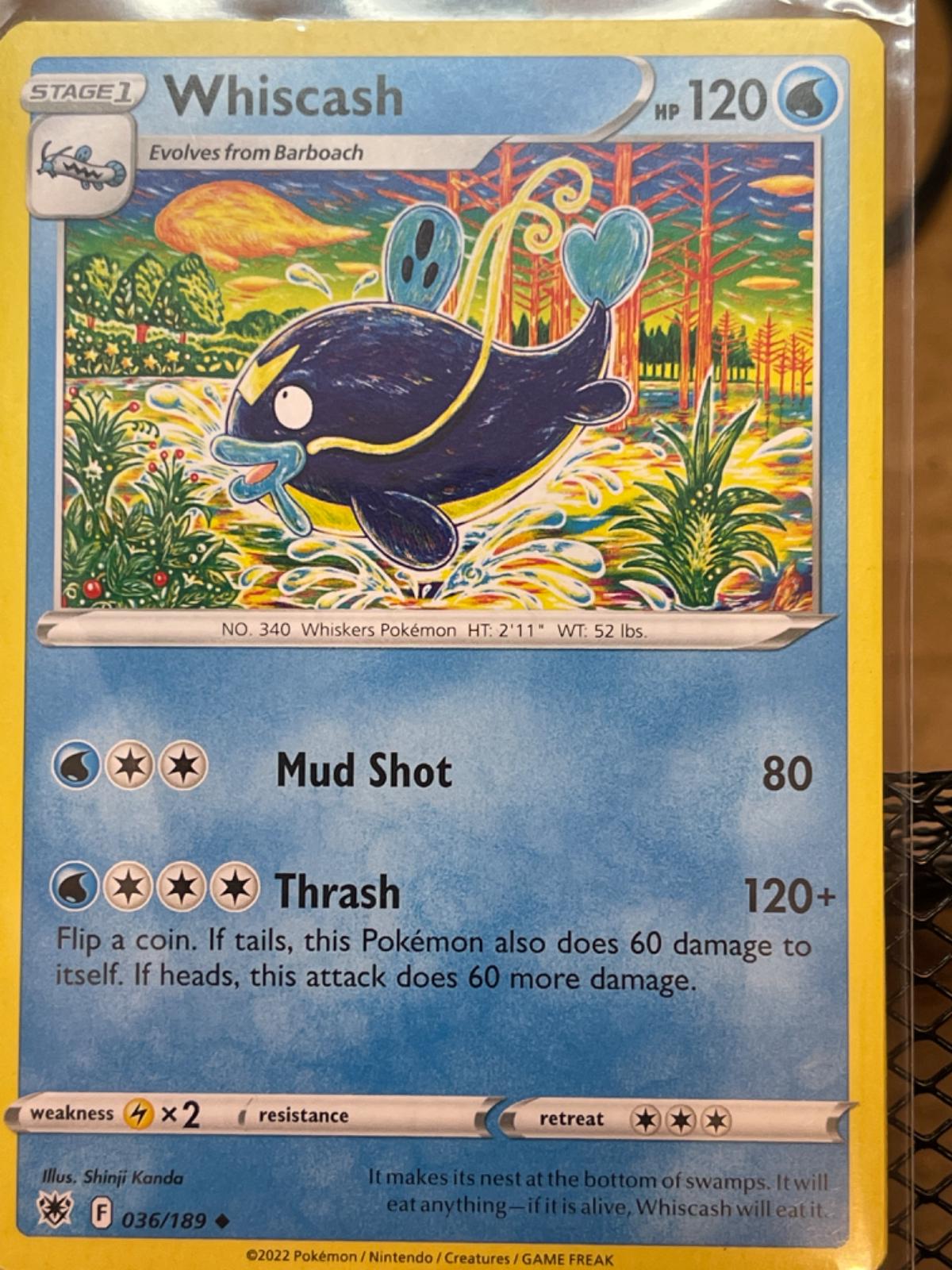 Japanese Battle Region Whiscash Pokémon card