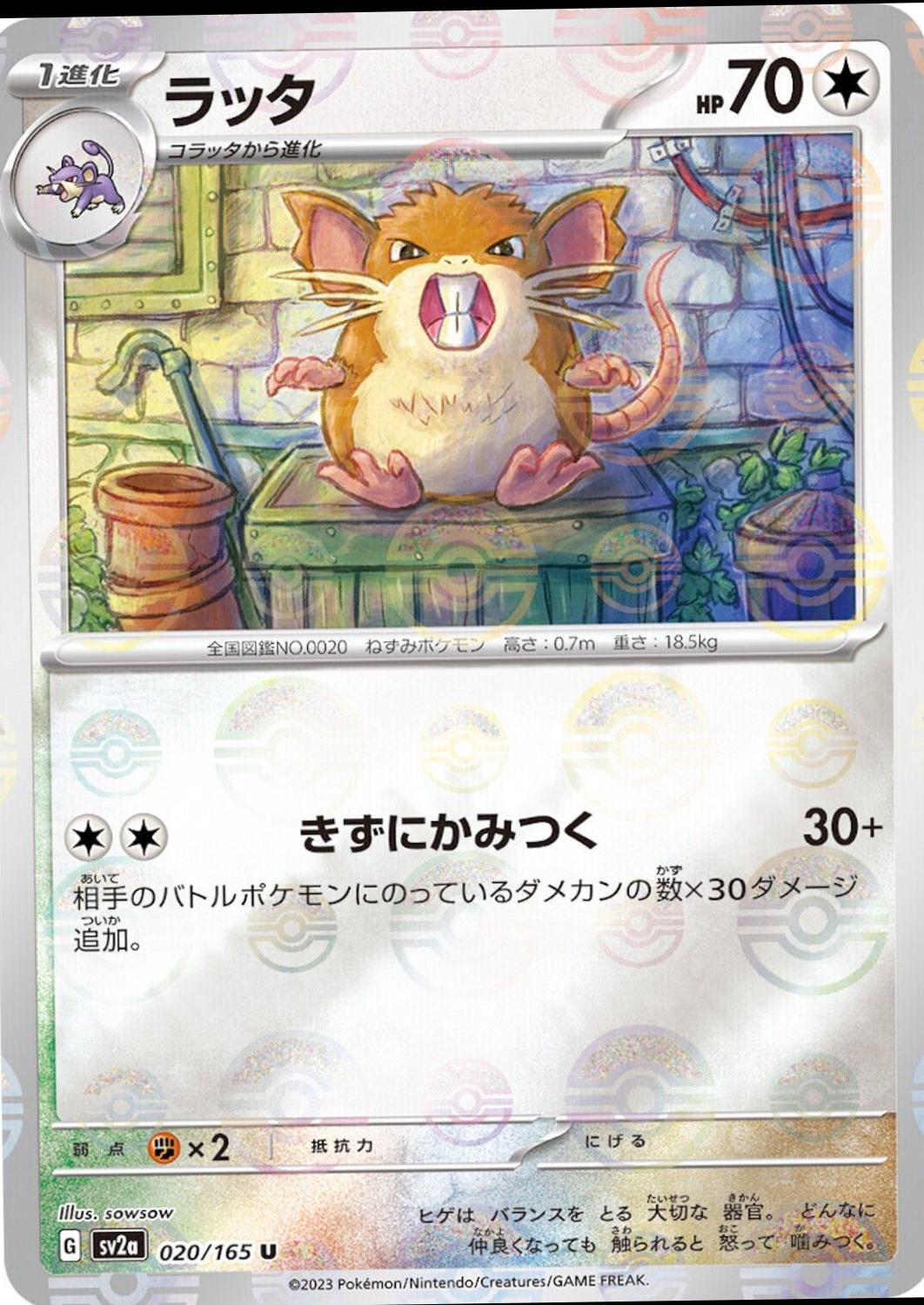 Japanese Scarlet & Violet 151 Raticate [Reverse] Pokémon card