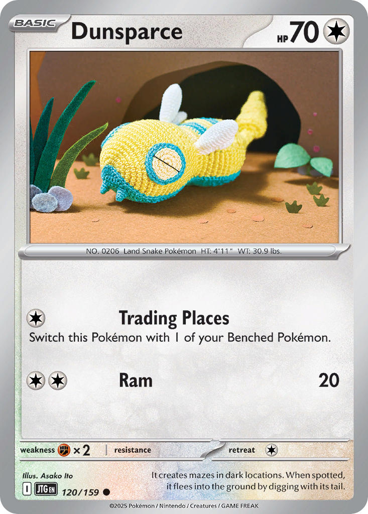 Journey Together Dunsparce Pokémon card