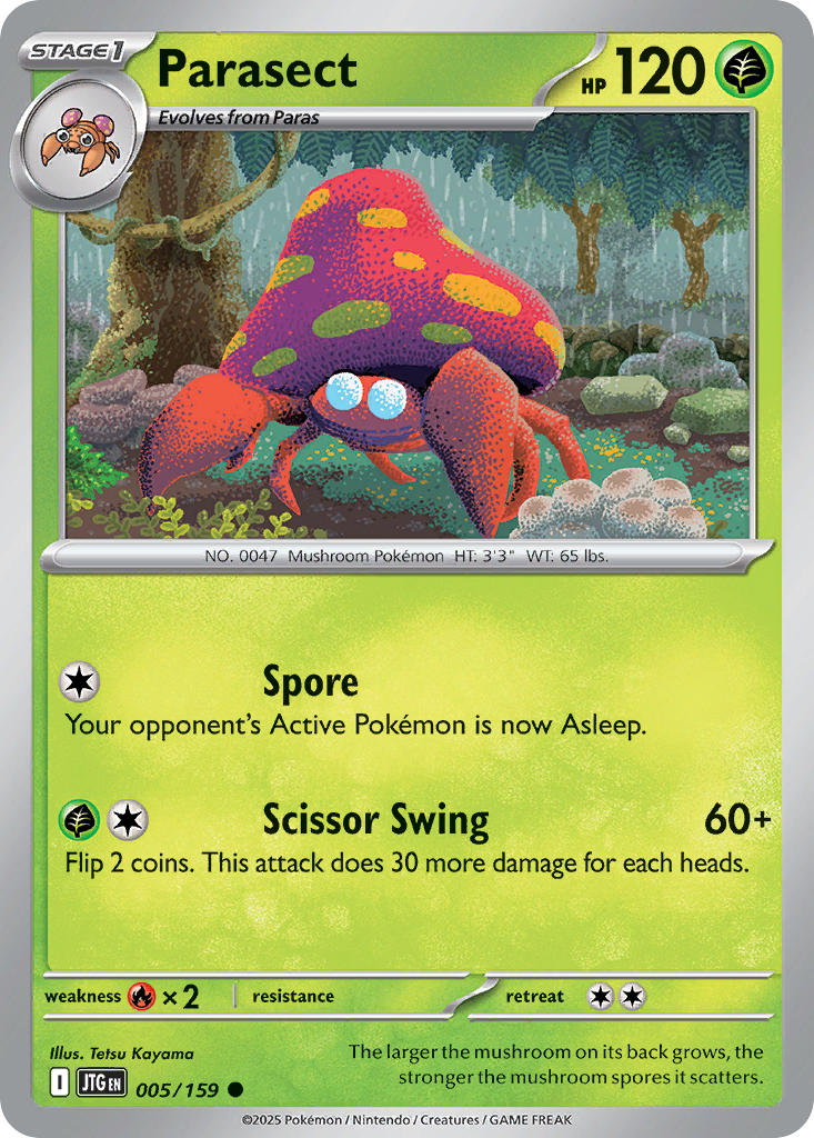 Journey Together Parasect Pokémon card