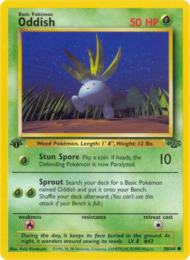 Jungle [1st-Edition] Oddish [1st-Edition] Pokémon card