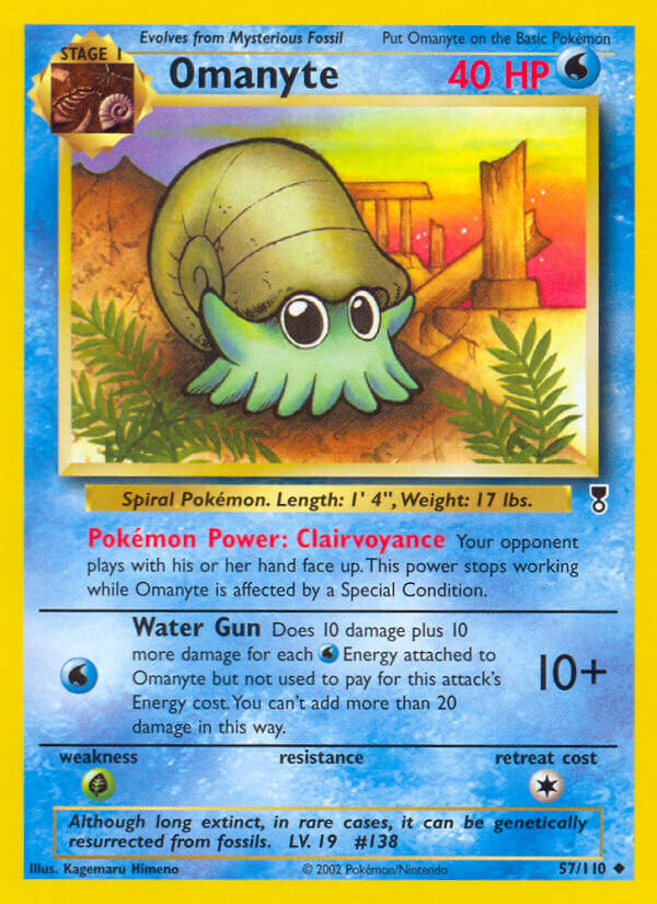 Legendary Collection Omanyte Pokémon card