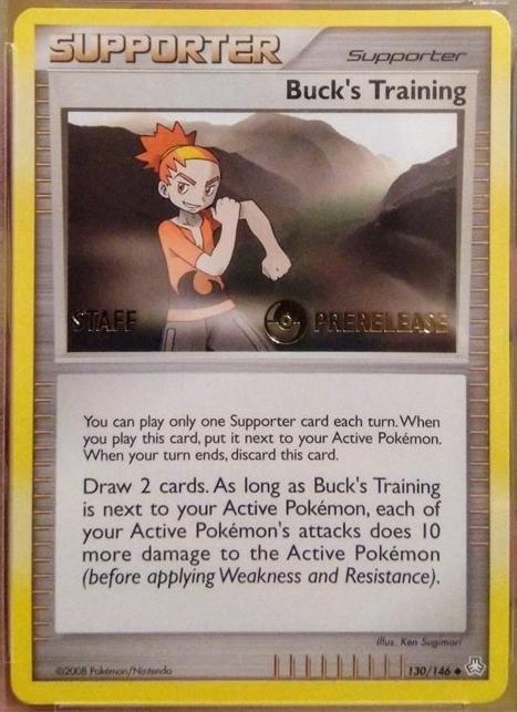 Legends Awakened Buck's Training [Prerelease-Staff] Pokémon card