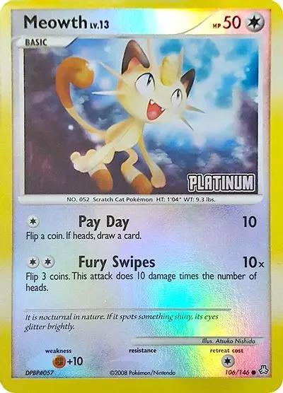 Legends Awakened Meowth [Platinum-Stamped] Pokémon card