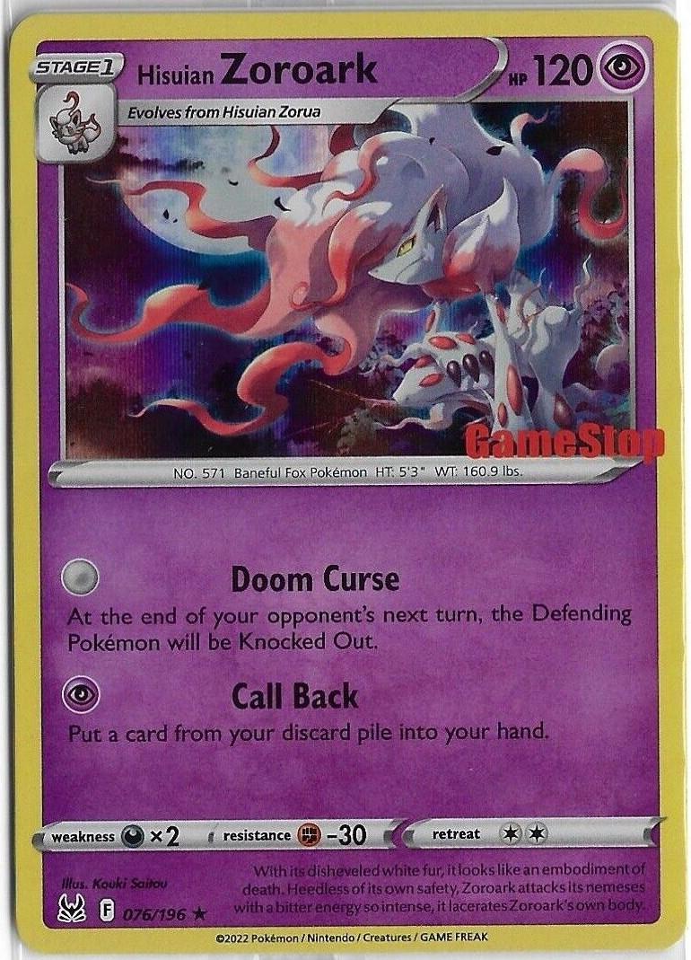 Lost Origin Hisuian Zoroark [Gamestop] Pokémon card