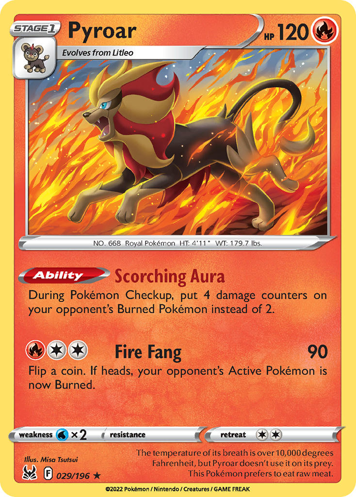 Lost Origin Pyroar Pokémon card