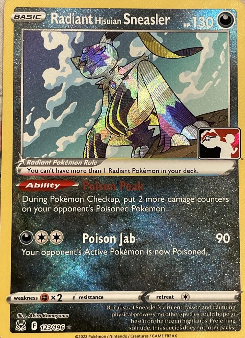 Lost Origin Radiant Hisuian Sneasler [Prize-Pack] Pokémon card