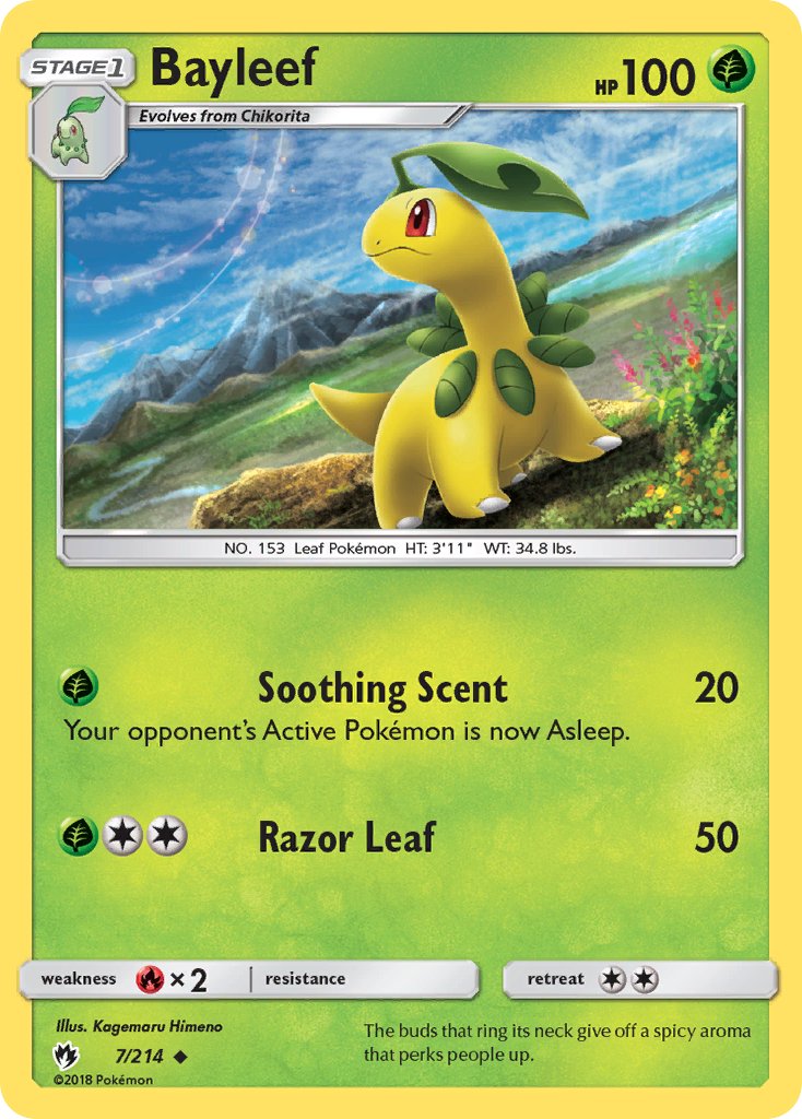 Lost Thunder Bayleef Pokémon card