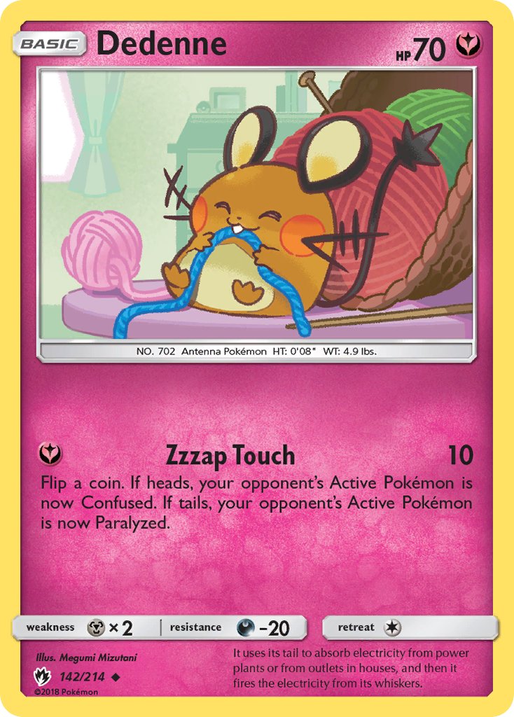 Lost Thunder Dedenne Pokémon card