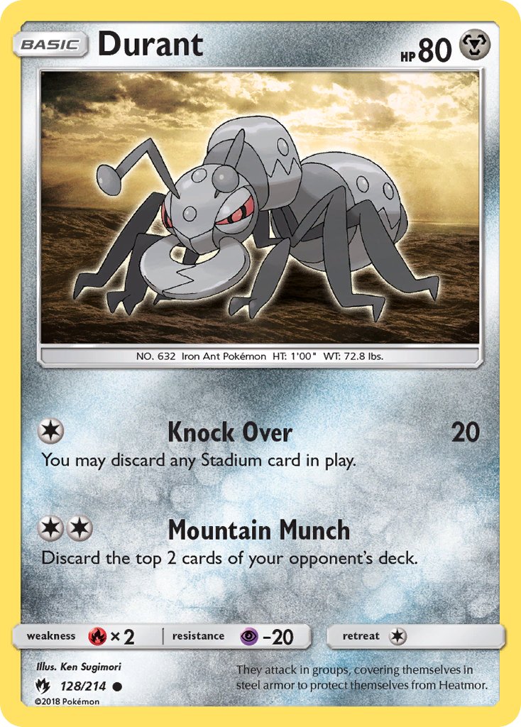 Lost Thunder Durant Pokémon card