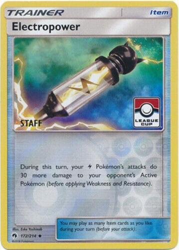 Lost Thunder Electropower [League-Cup-Staff] Pokémon card