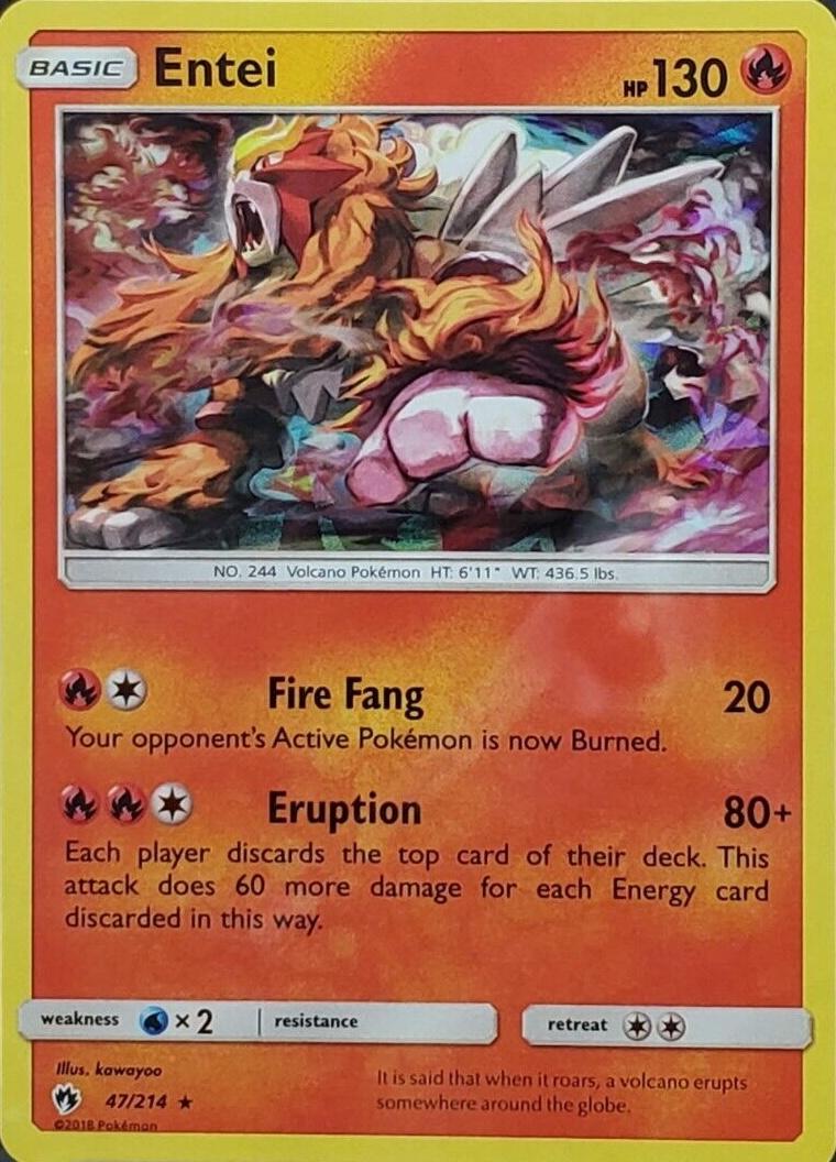 Lost Thunder Entei [Cracked-Ice] Pokémon card