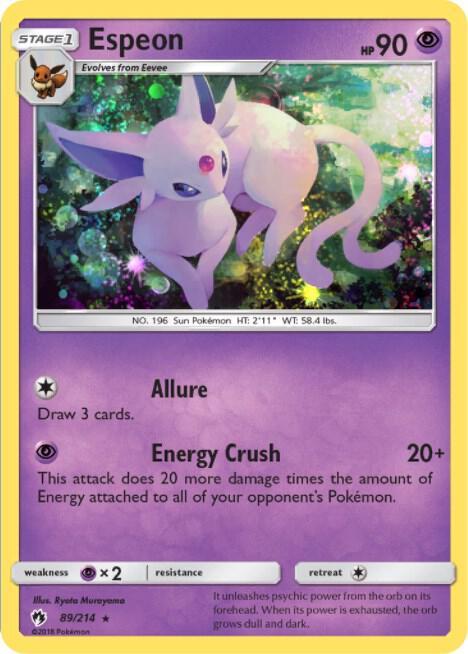Lost Thunder Espeon [Cosmos-Holo] Pokémon card