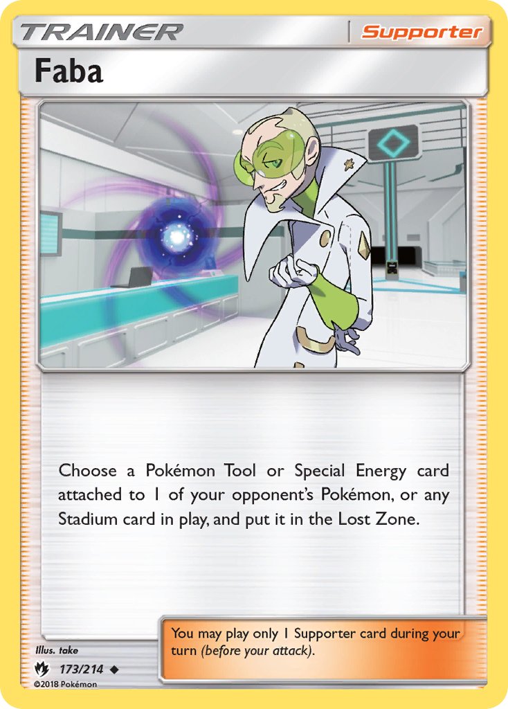 Lost Thunder Faba Pokémon card